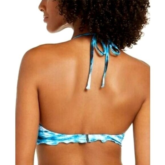 SUNDAZED 34/D Bikini Swim top NIXIE Halter Ruffle Tie-dye Swimwear Bathing Suit - Picture 4 of 7
